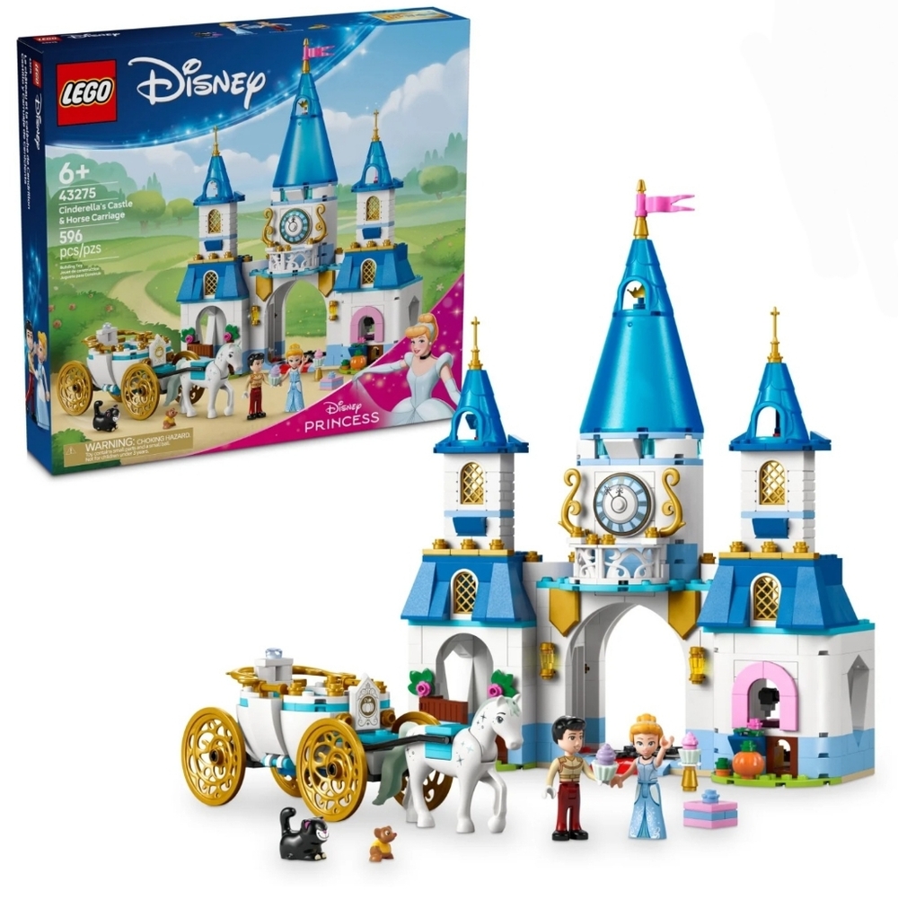 LEGO Disney Princess Cinderella's Castle & Horse Carriage Playset- 43275